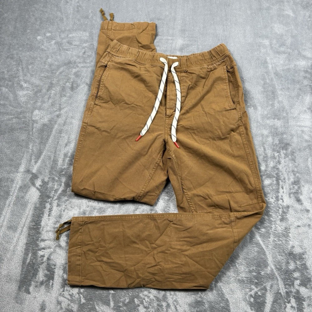 Topo Designs Dirt Pants Mens Small Brown Canvas Elastic Drawstring Outdoor